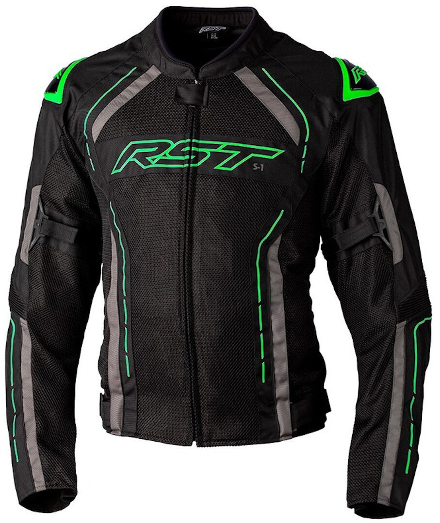 RST S1 Mesh Motorfiets Textiel Jas zwart/groen XL Figuur 1