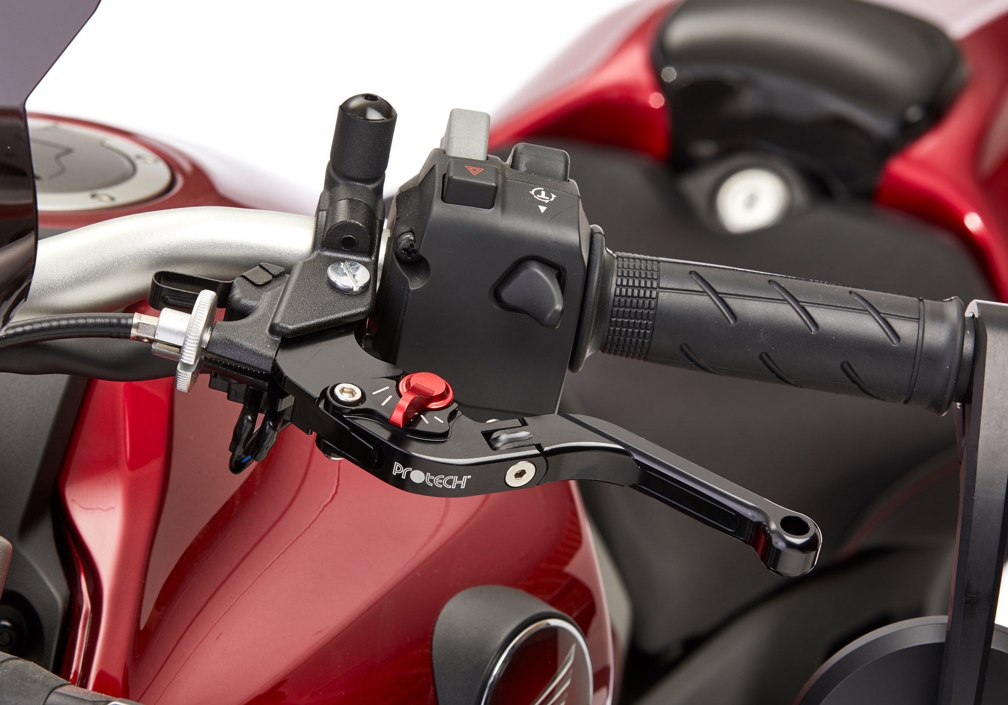 PROTECH brake lever Sport 6061-T6-Aluminium black anodized / adjuster red black/red Figure 1