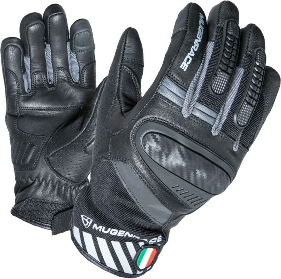 MUGENRACE Hai-Ko Motorrad Handschuhe schwarz/grau M Abbildung 1