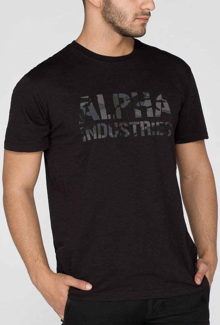 Alpha Industries Camo Print Tricou Negru/Camuflaj L Figura 2