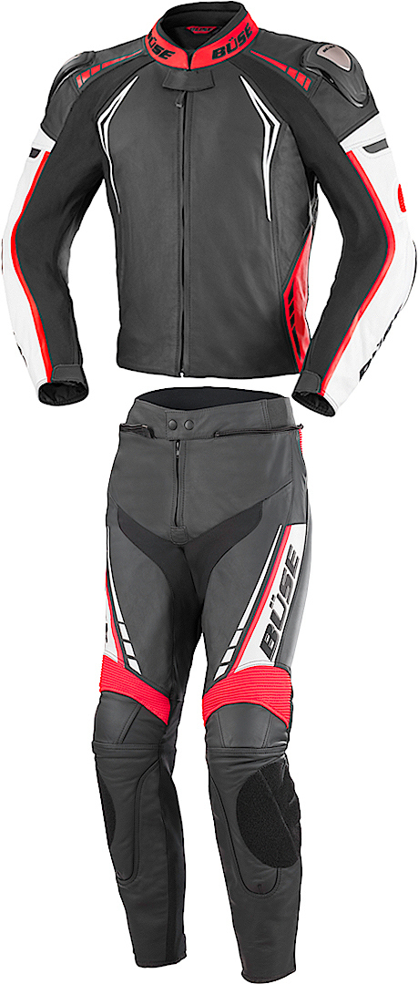 Büse Silverstone Pro Two Piece Motorcycle Leather Suit black/red/white 52 Figure 1