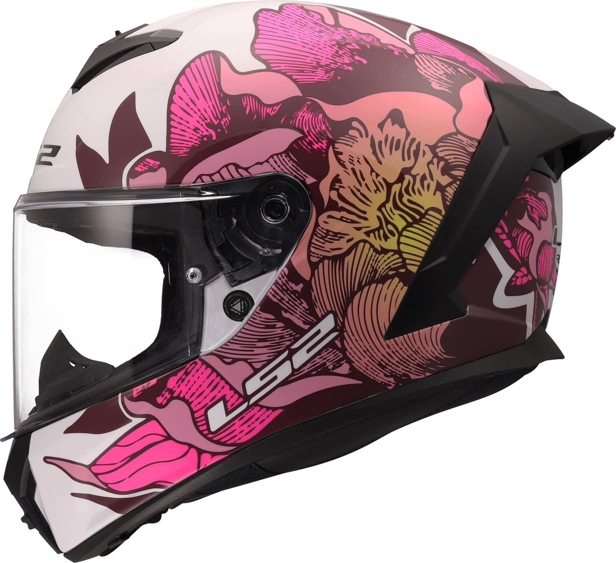 LS2 FF820 Rapid III Poppies Casque Blanc/Rose S (55/56) Figure 2