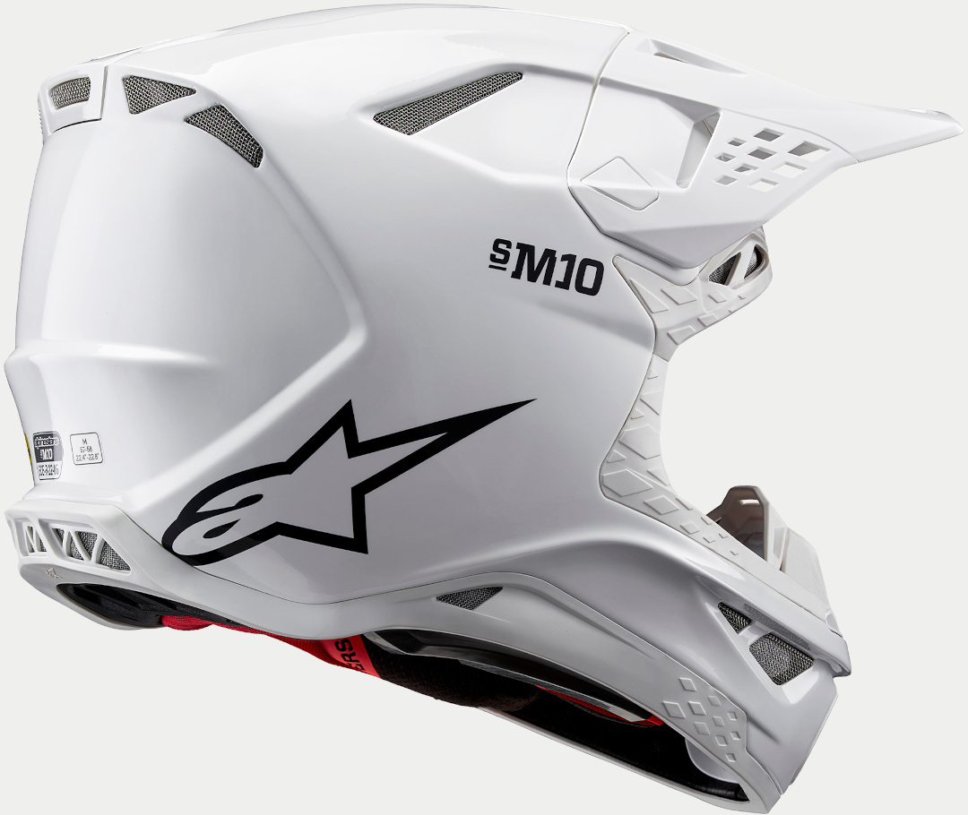 Alpinestars Supertech S-M10 Solid 2024 Motorcross helm Wit Verlies (59/60) Figuur 8