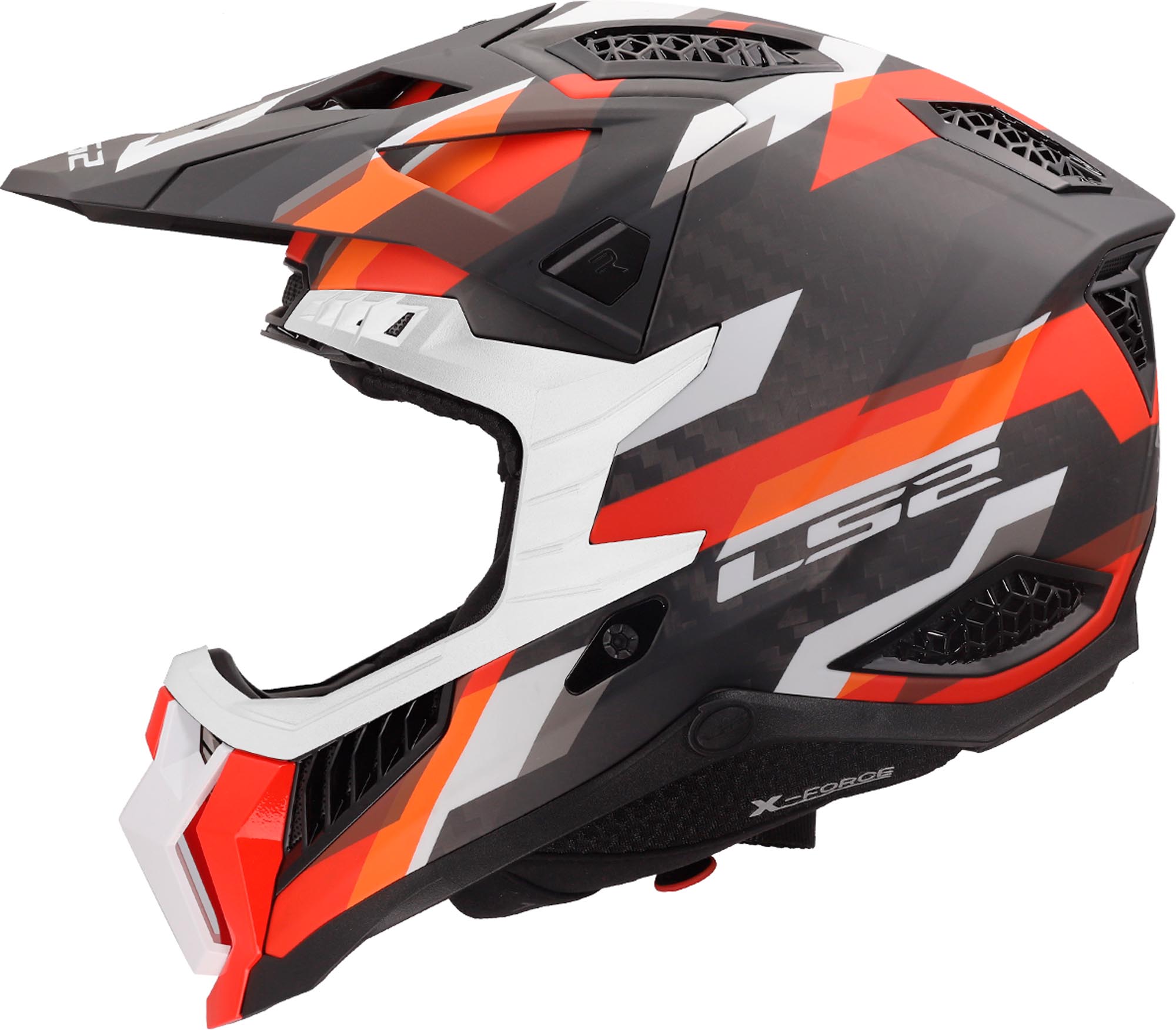 LS2 MX703 X-Force Phantom Motocross Helm orange/rot S (55/56) Abbildung 1