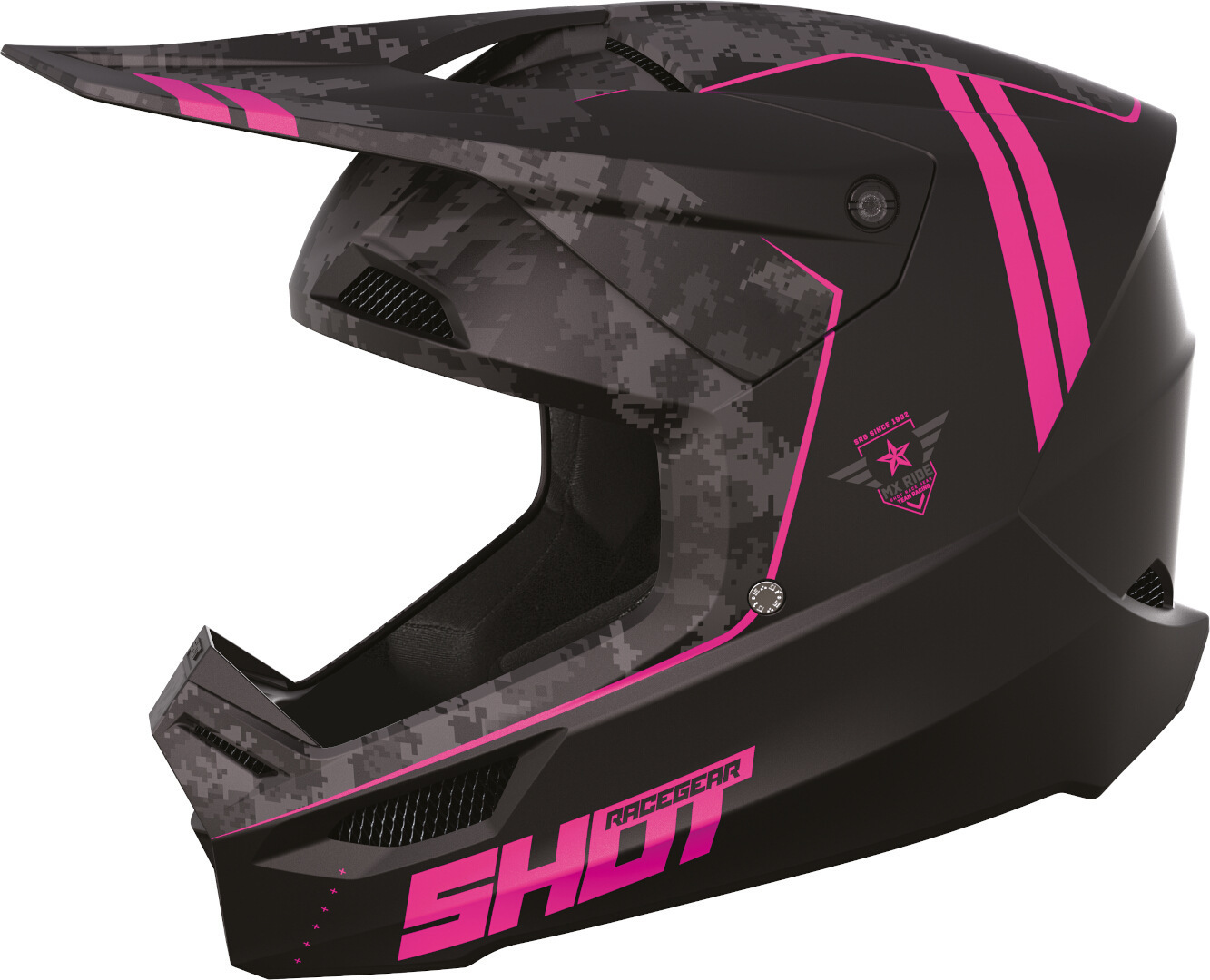 Shot Furious Army Cască de motocross Negru/roz XS (53/54) Figura 1