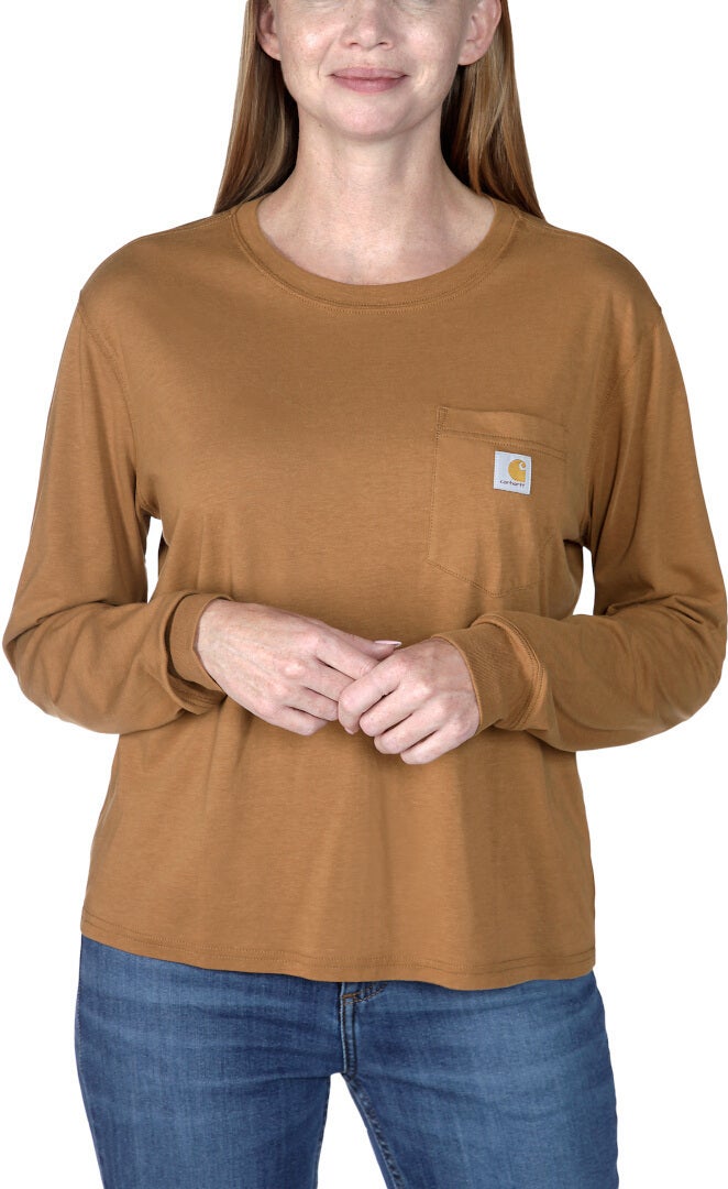Carhartt Relaxed Fit Lightweight Pocket Camicia a maniche lunghe da donna marrone L Figura 2