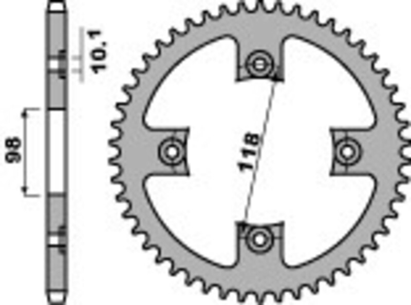 B1 Pinion spate standard din oțel - 520 Figura 2