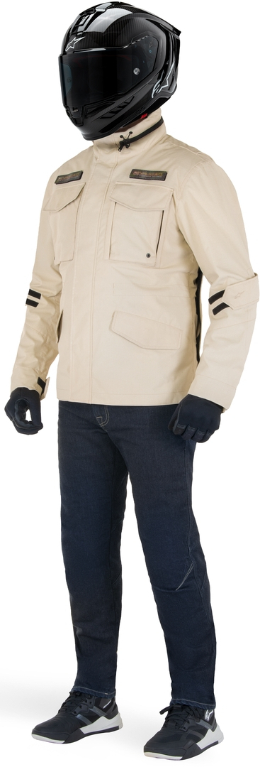 Side view of Alpinestars MO.ST.EQ Field waterproof Motorcycle Textile Jacket