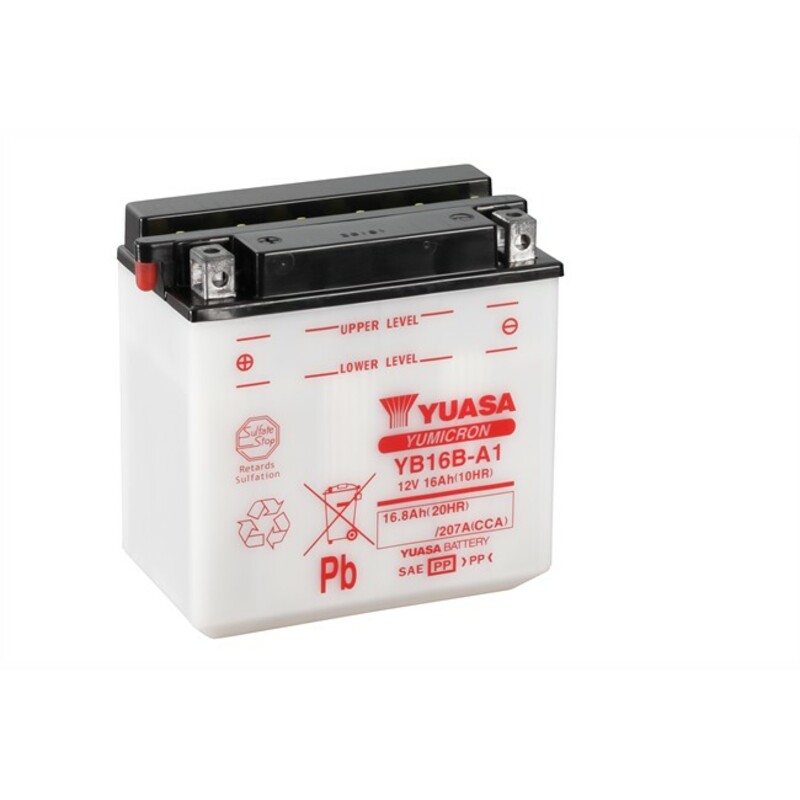 YUASA YUASA konventionellt YUASA-batteri utan syrapaket - YB16BA-1 Batteri utan syrapaket Figur 2