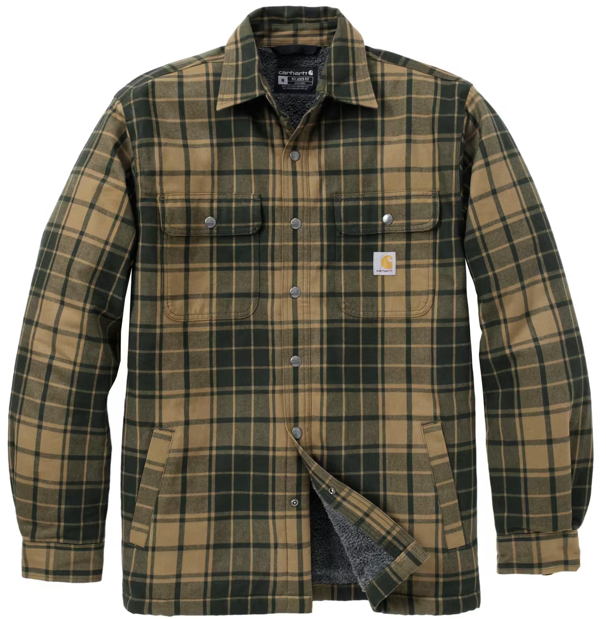 Carhartt Hubbard Plaid Shirt Veste olive/gris M Figure 1