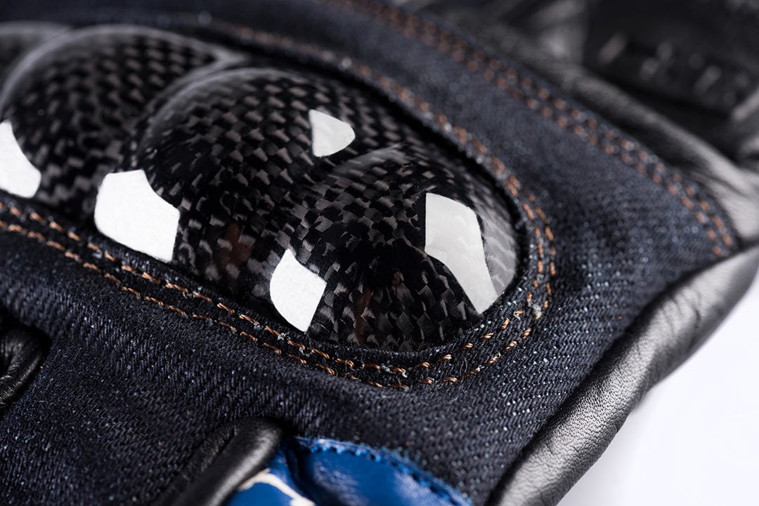 Blauer Combo Carbon Denim USA Motorradhandschuhe M Abbildung 3