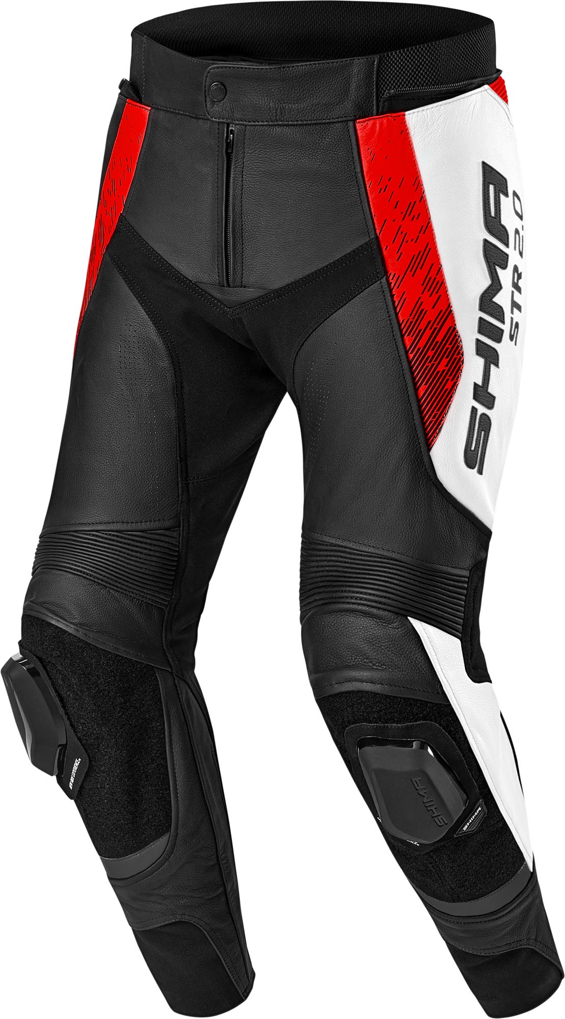 SHIMA STR 2.0 Pantaloni de piele pentru motocicletă Negru/Roșu/Fluo-Roșu închis 58 Figura 1