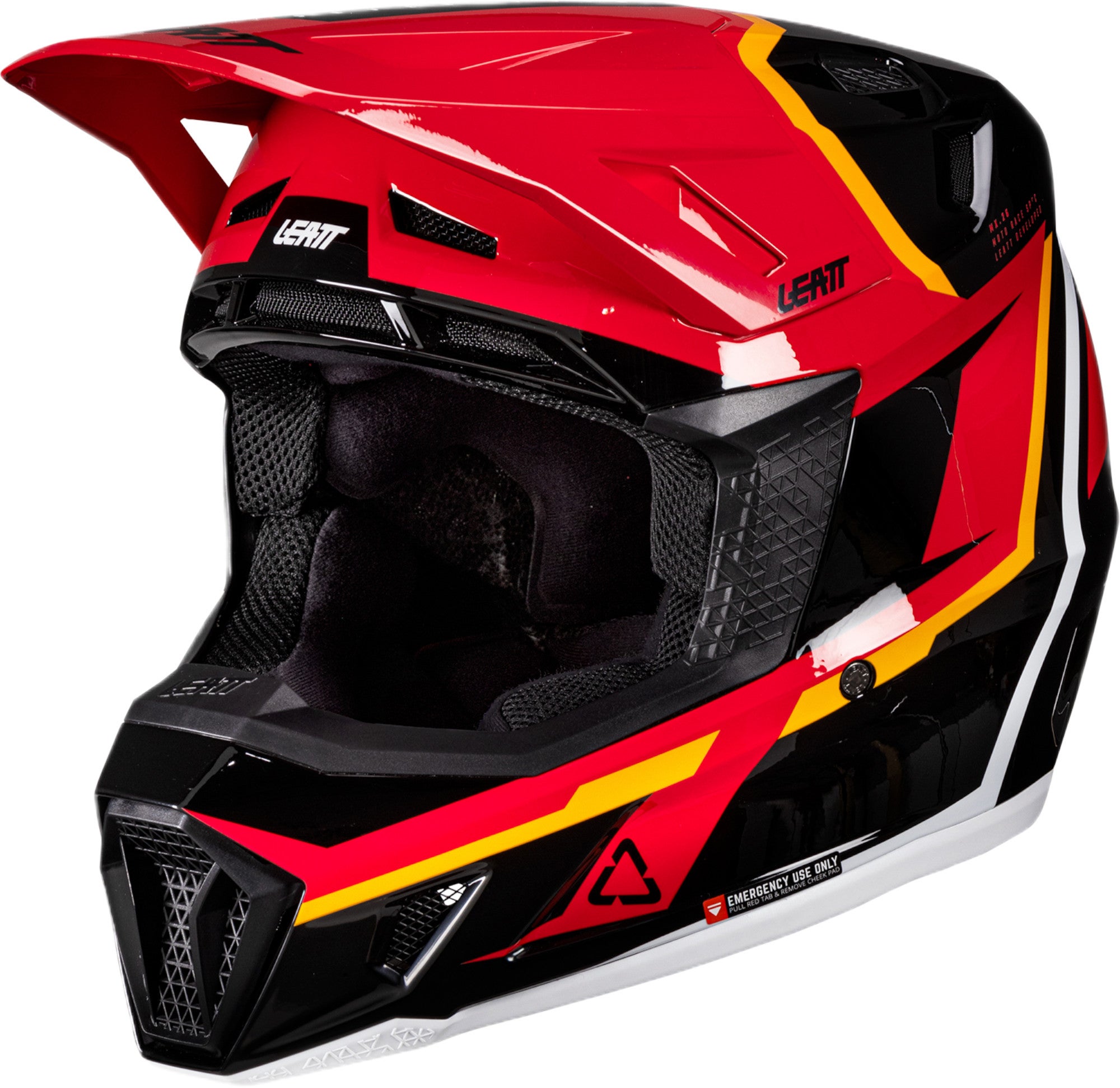 Side view of Leatt 7.5 V26 Motocross Helmet with Goggles