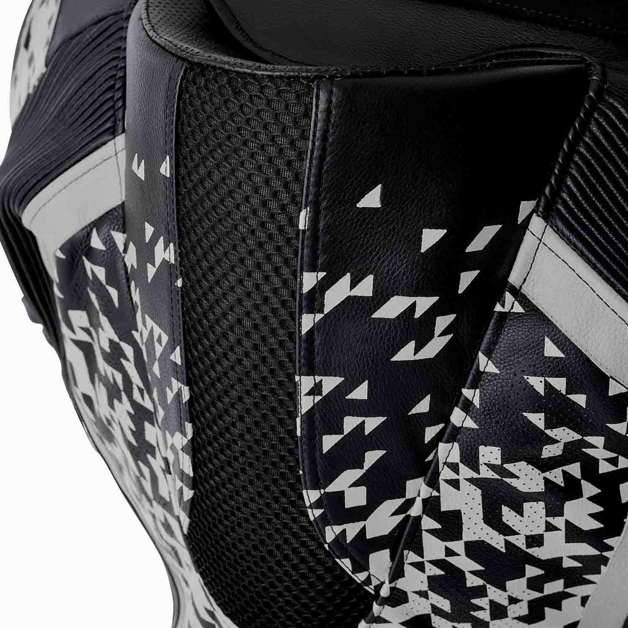 RST Pro Series D3O Airbag perforeret 1-delt motorcykellæderdragt Sort/sølv 50 Figur 10