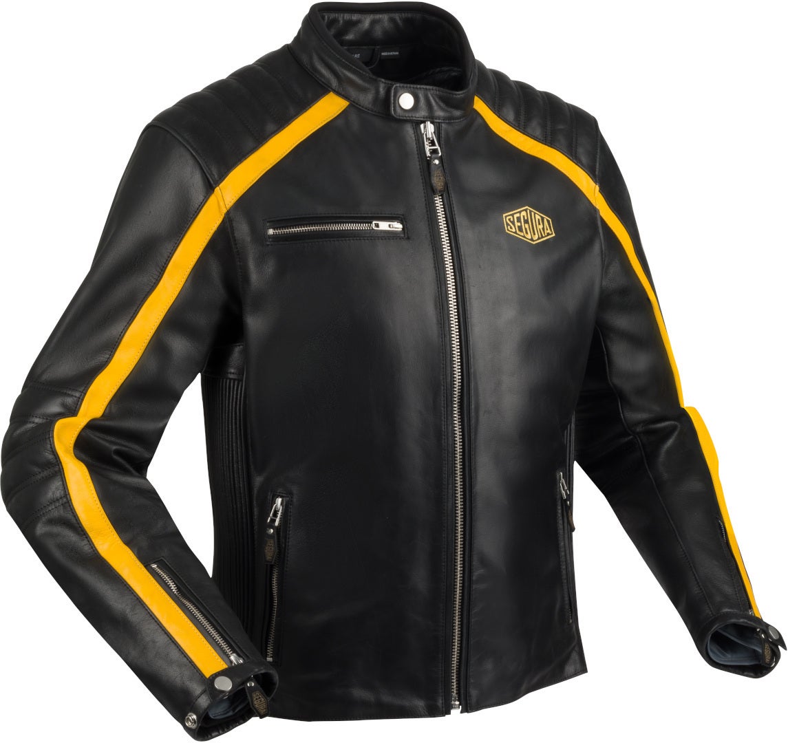 Segura Formula Motorcycle Leather Jacket black/yellow L Figure 1