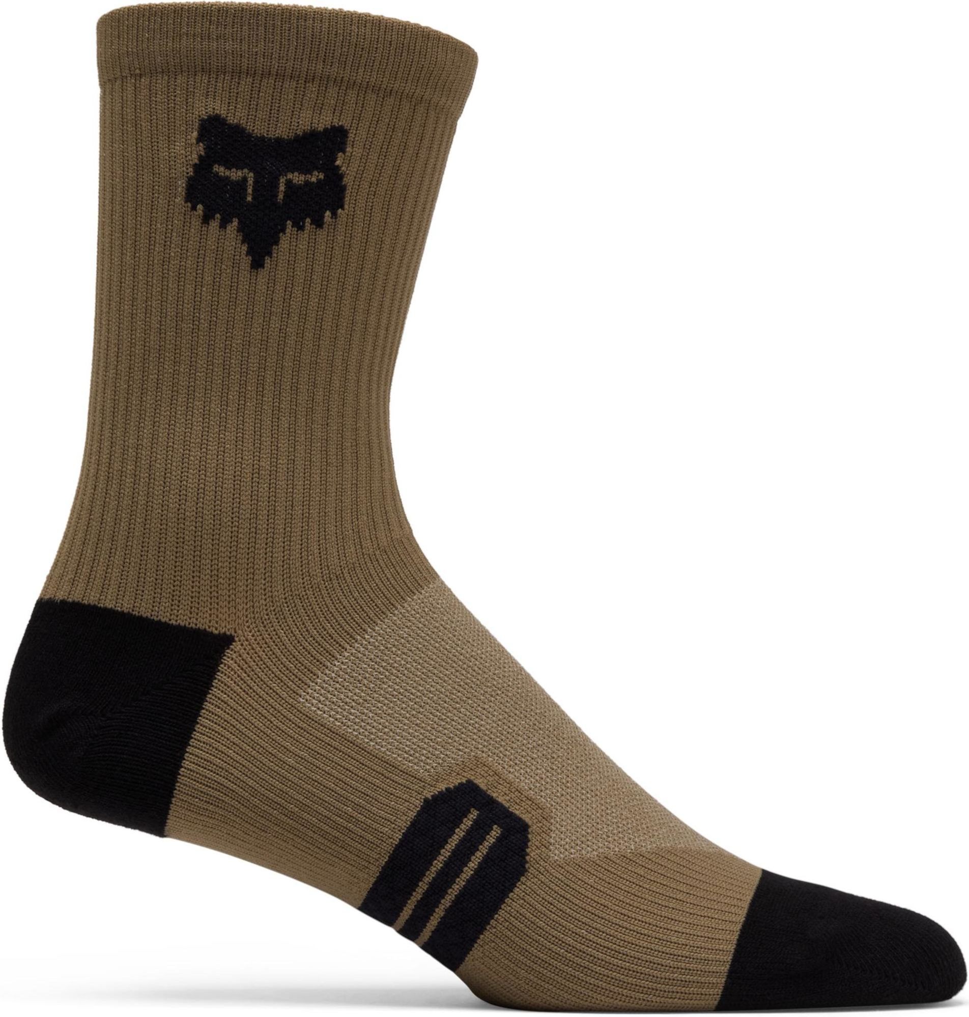 FOX 6" Ranger Bicycle Socks light brown S/M Figure 1