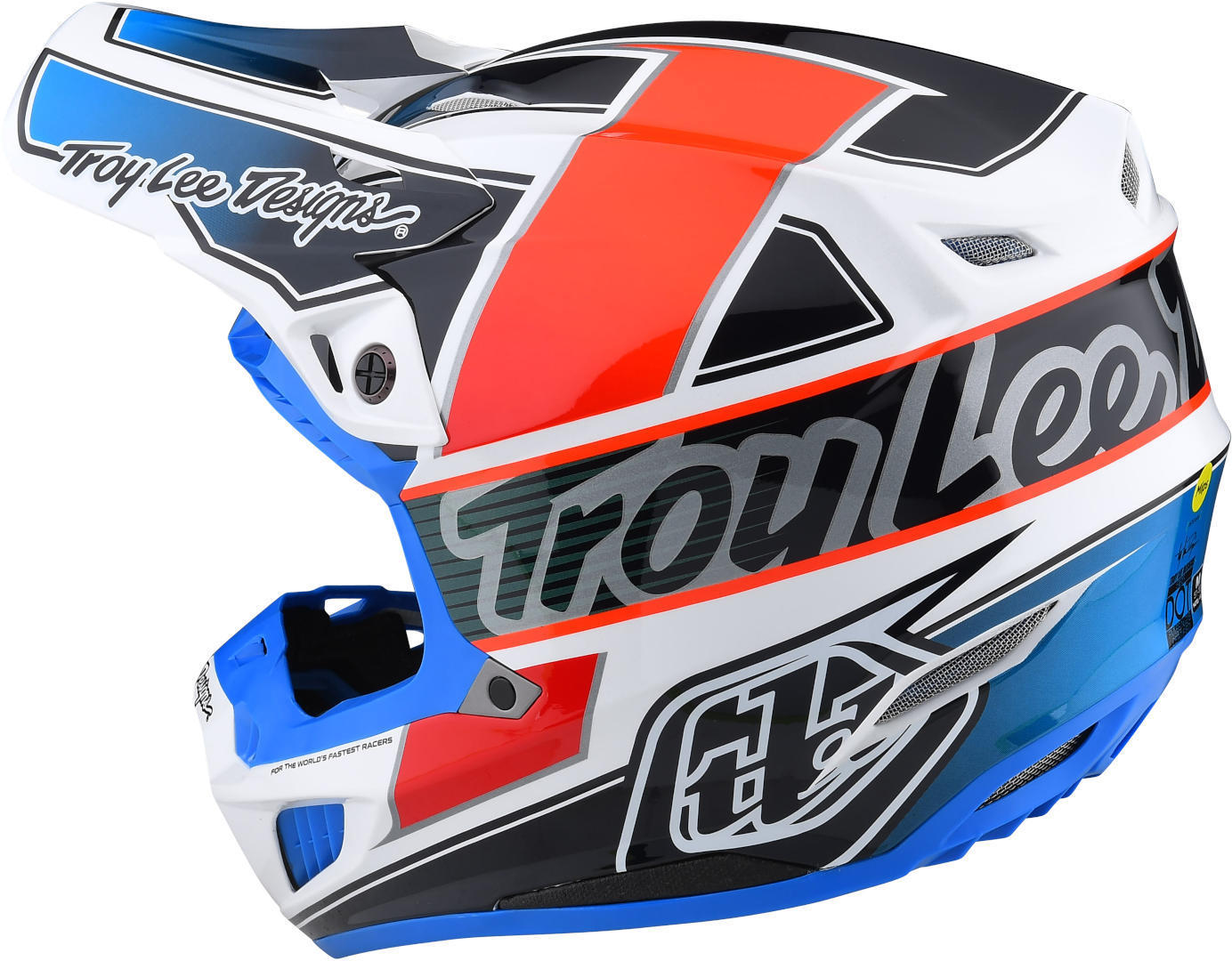 Troy Lee Designs SE5 Team MIPS Casque de motocross Blanc/Bleu/Orange S (55/56) Figure 7