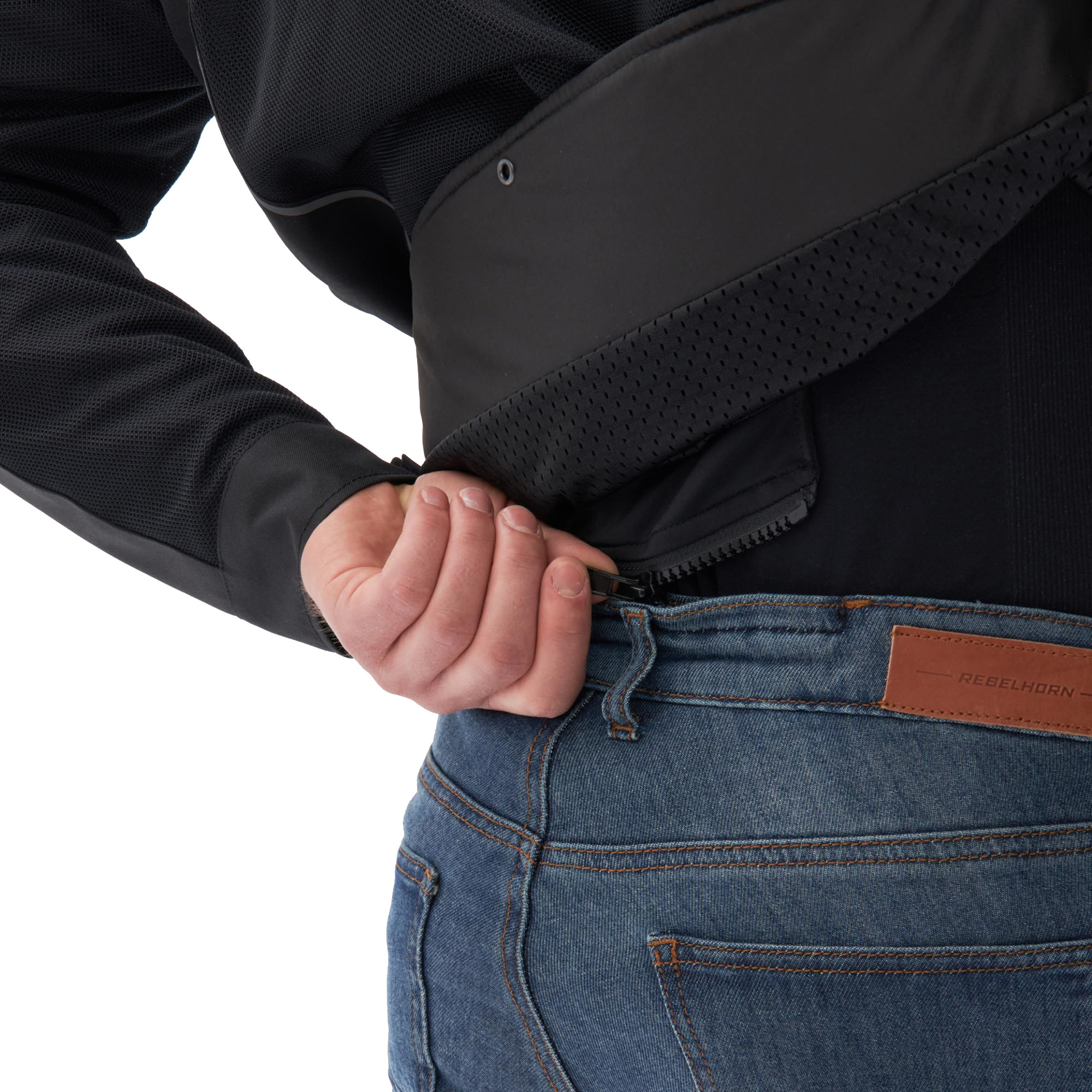 Side view of Rebelhorn Wave Motorcycle Textile Jacket