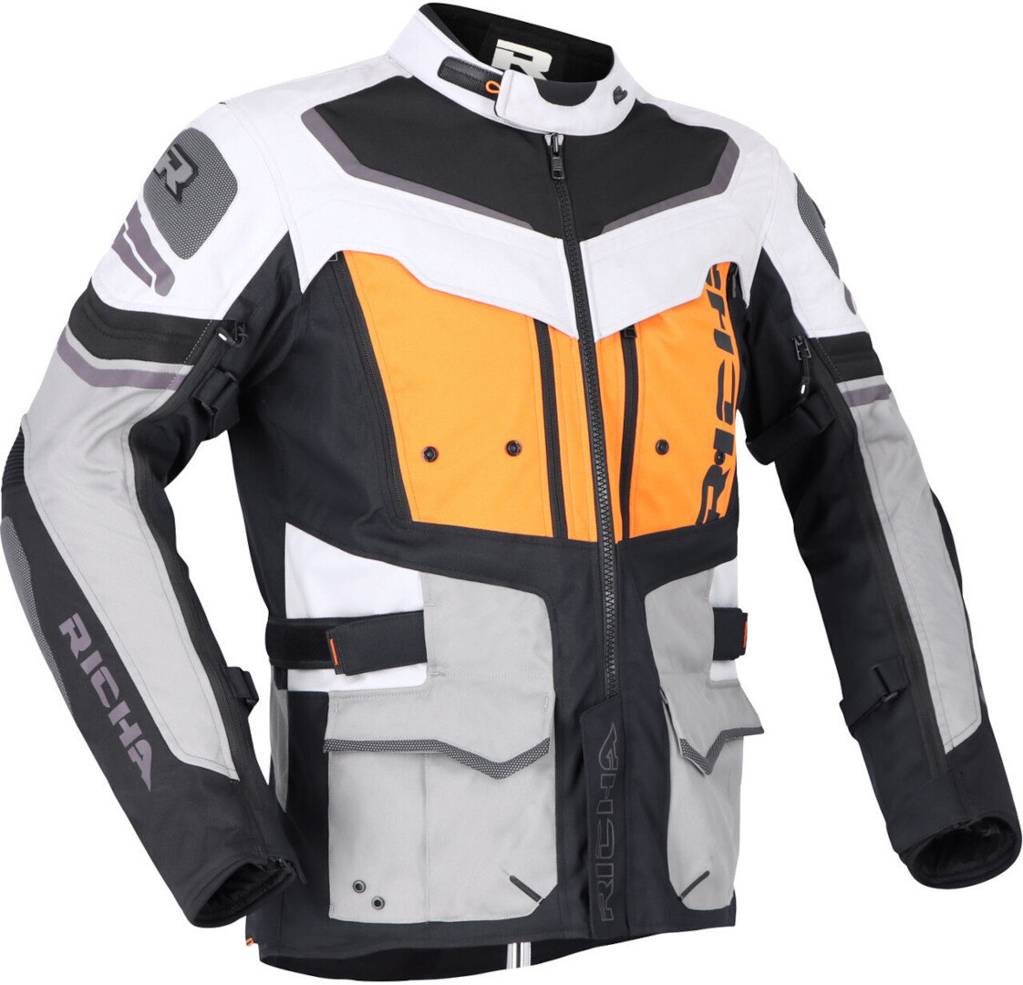 Richa Infinity 2 Adventure waterproof Motorcycle Textile Jacket black/grey/orange L Figure 1