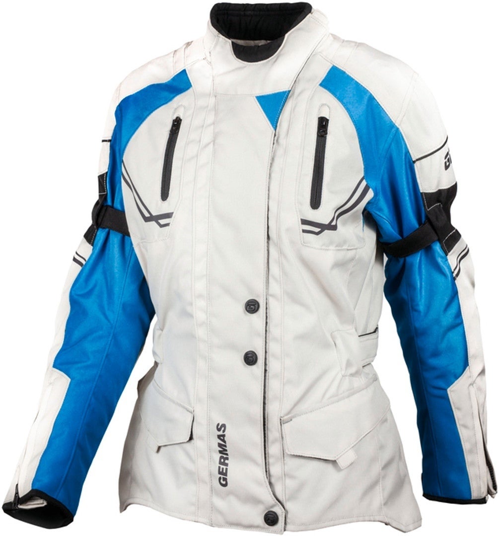 GMS Taylor Damer Motorcykel Textil Jacka Grå/blå 3XL Figur 1
