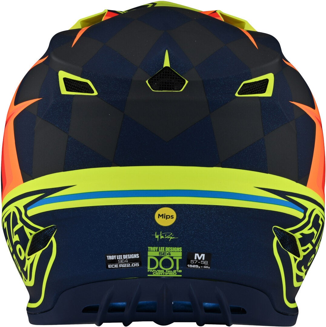 Troy Lee Designs SE4 Warped Polyacrylite MIPS Casco Motocross giallo/arancione/rosso S (55/56) Figura 6