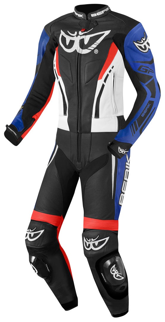 Berik Monza Abito donna in pelle moto a due pezzi nero/bianco/rosso/blu 44 Figura 1