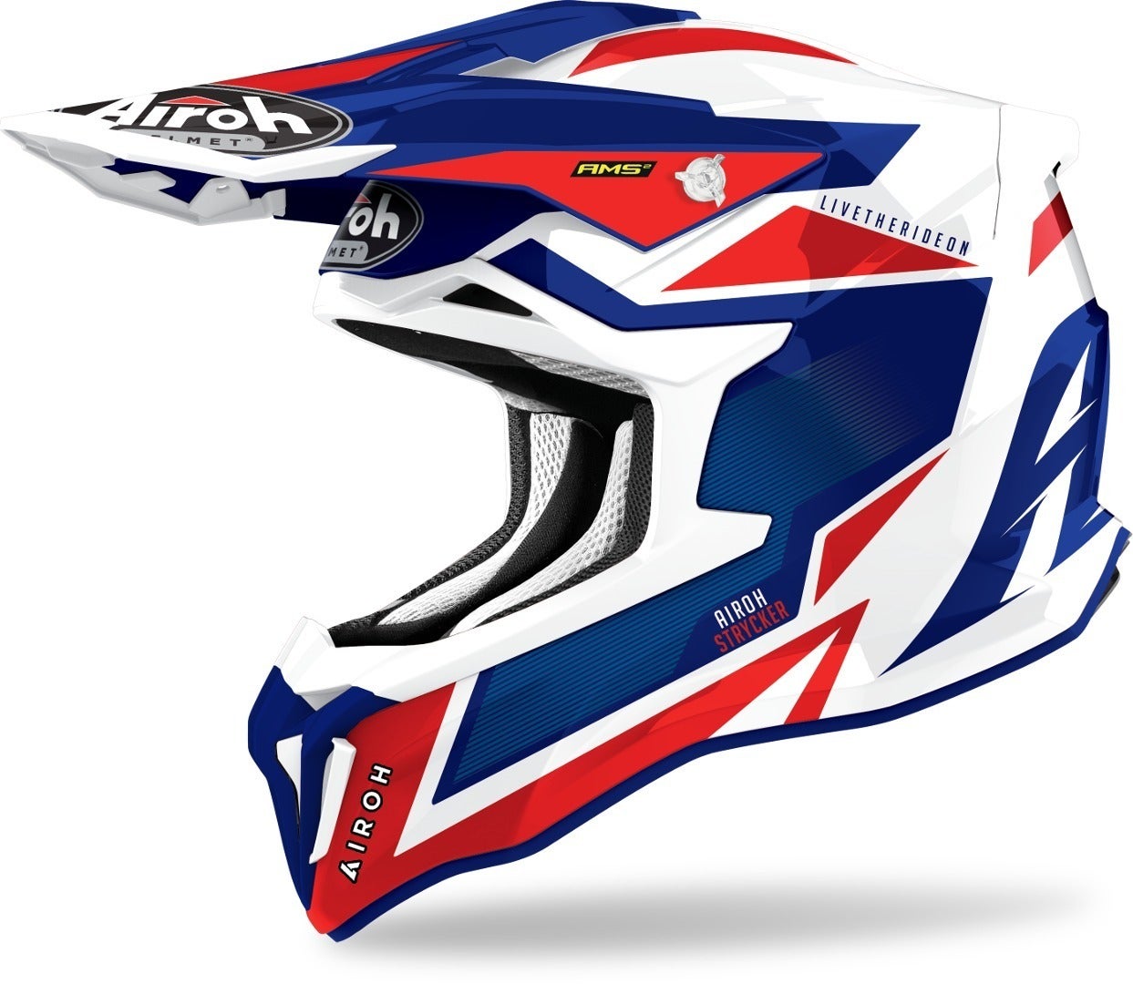 Airoh Strycker Axe Carbon Casco motocross blu/rosso M (57/58) Figura 1