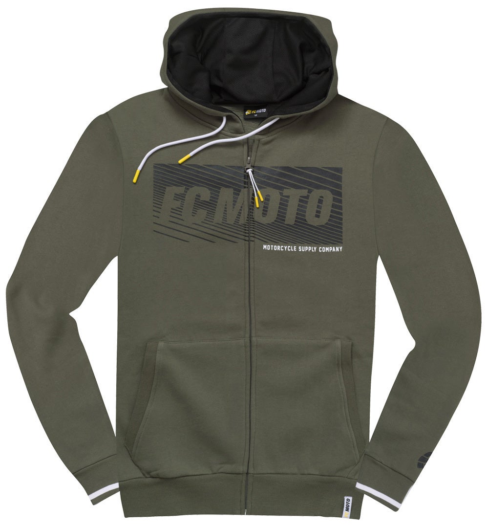 FC-Moto Waving Sweat à capuche Zip Vert olive/noir L Figure 1