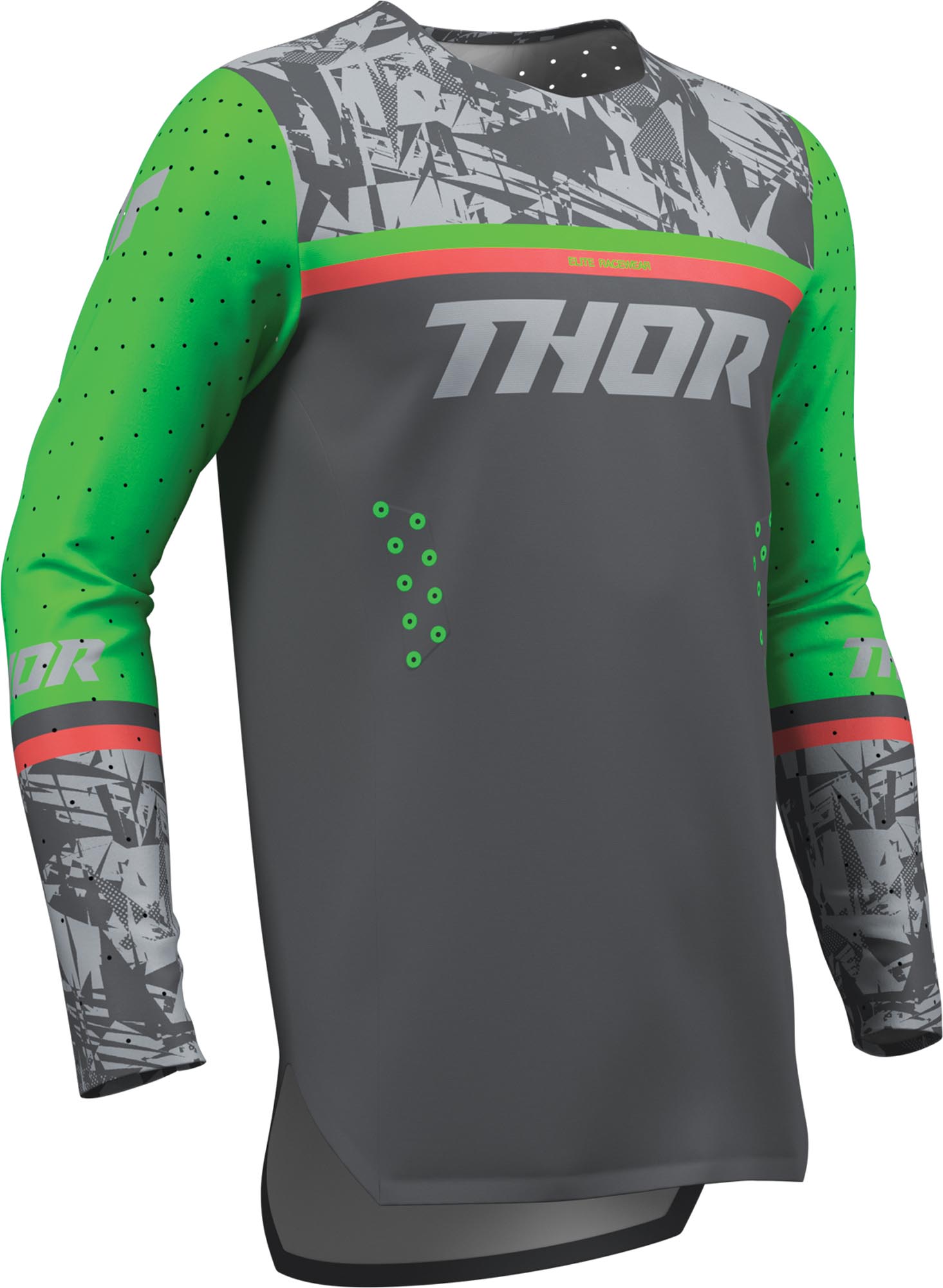 Thor Sportmode Punkd Jugend Motocross Jersey grau/grün S Abbildung 4