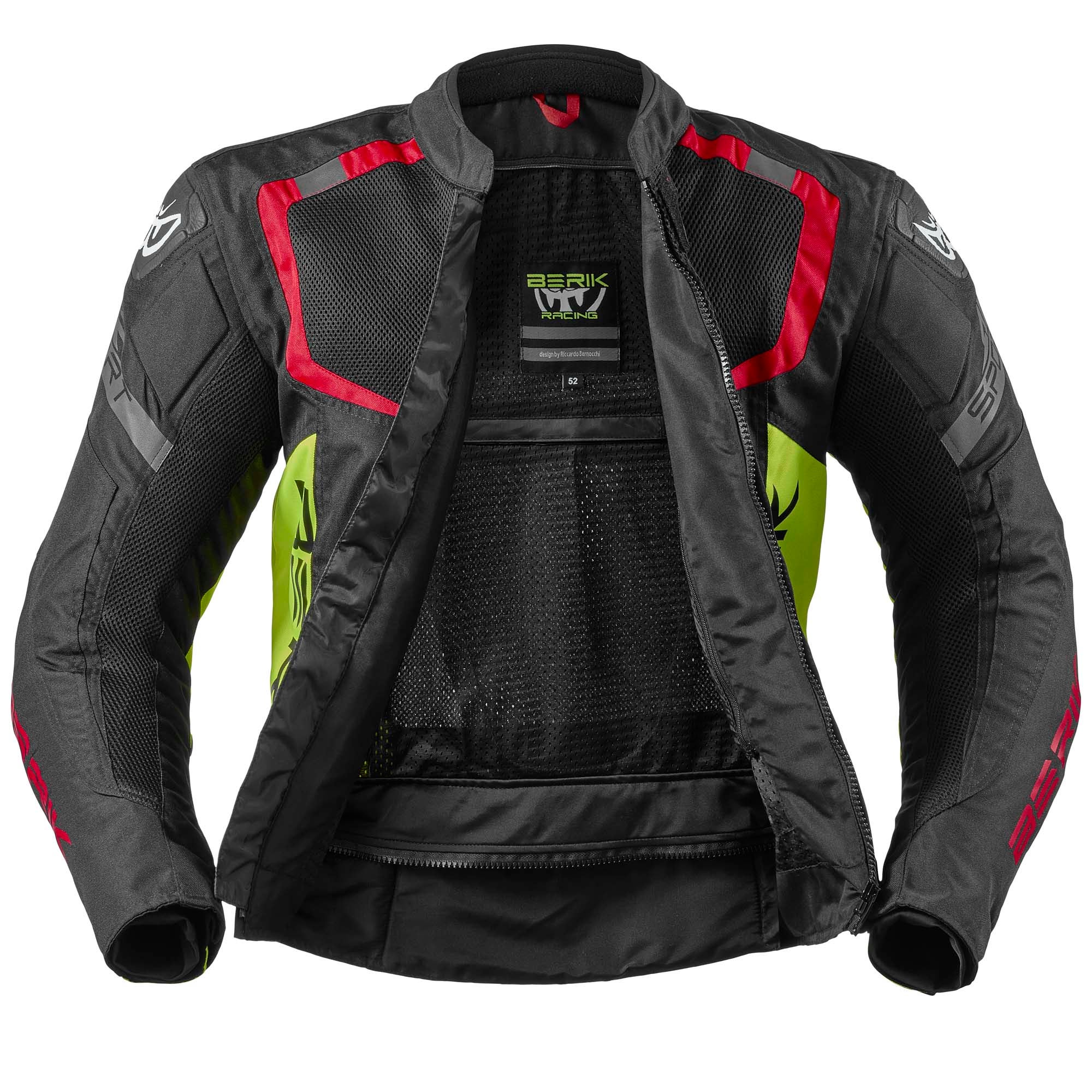 Berik X-Speed 2 Motorcycle Textile Jacket black/red/neon-yellow 60 Figure 4