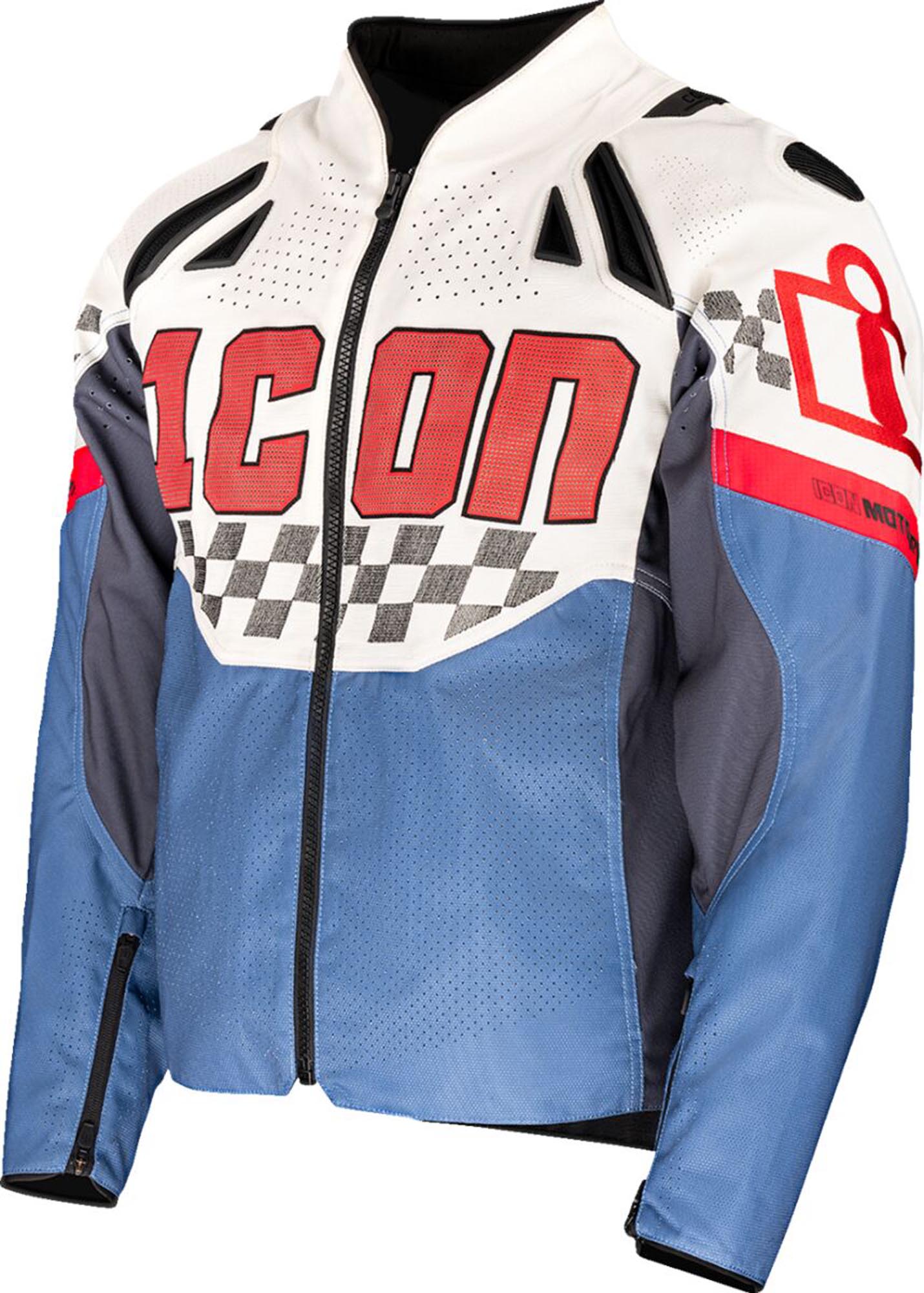 Icon Contra 3 Hero perforierte Motorrad Textiljacke blau/weiß/rot L Abbildung 1