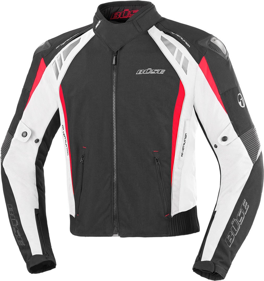 Büse B.Racing Pro Motorcycle Textile Jacket black/white/red XXL Figure 1