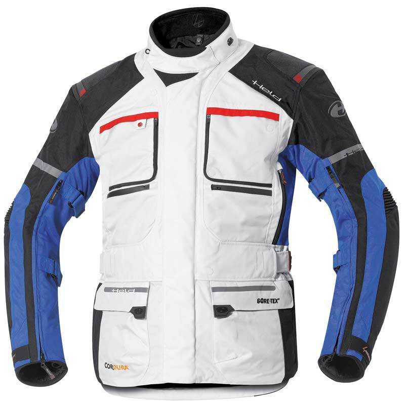Held Carese II ladies and men motorcycle textile jacket grey/blue L Figure 1