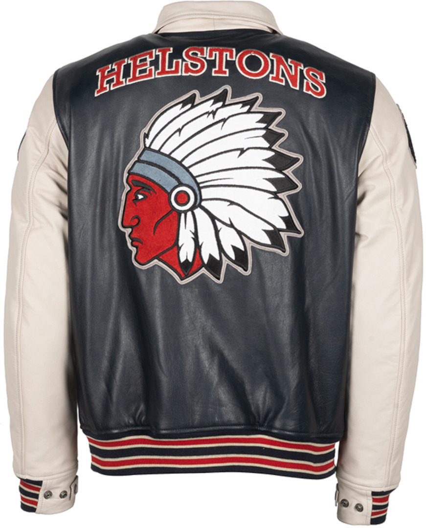 Helstons Cheyenne Motorcycle Leather Jacket blue/cream M Figure 6