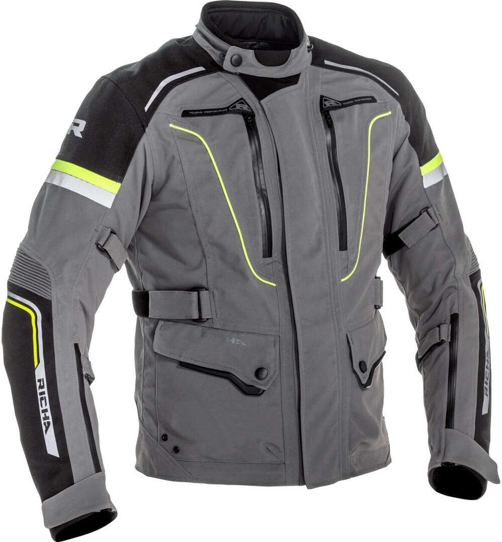 Richa Infinity 2 Pro Motorcycle Textile Jacket grey/black/yellow XL Figure 1