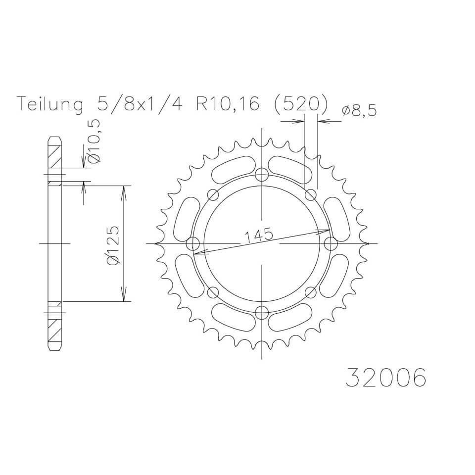 ESJOT Kettenrad, 45 Zähne Figura 1