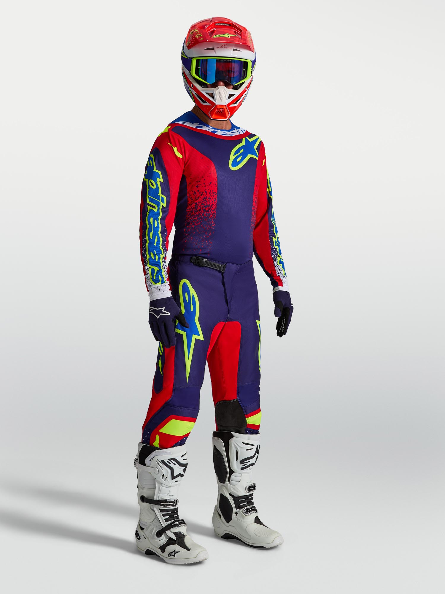 Alpinestars Fluid Drag Motocrossbroek blauw/rood/wit 38 Figuur 3