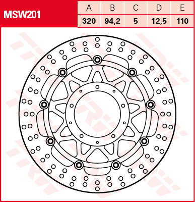 TRW Lucas Bremsscheibe MSW201, schwimmend Figur 1