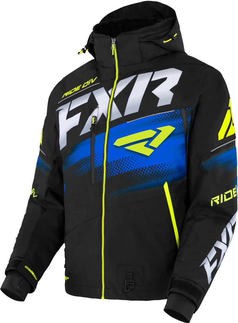 FXR Boost FX 2-in-1 2023 Snowmobile Jacket black/blue/yellow M Figure 1