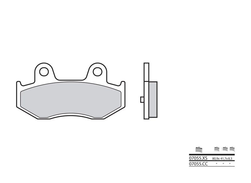 Brembo S.p.A. Bromsbelägg Scooter kolkeramik - 07055CC Figur 1