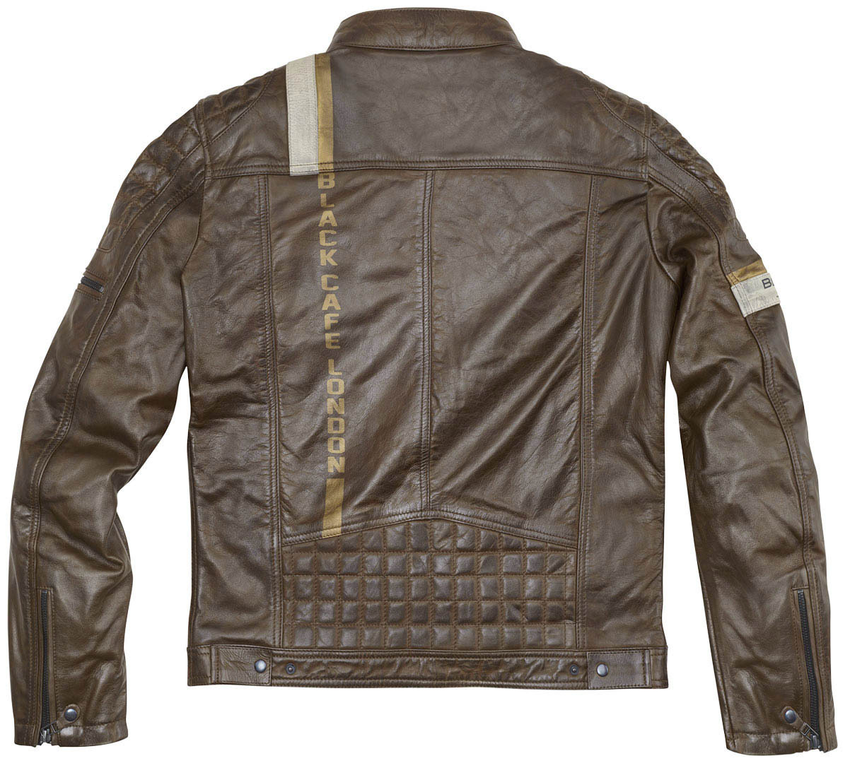 Black-Cafe London Barcelona Jachetă de piele de motocicletă Maro 50 Figura 3