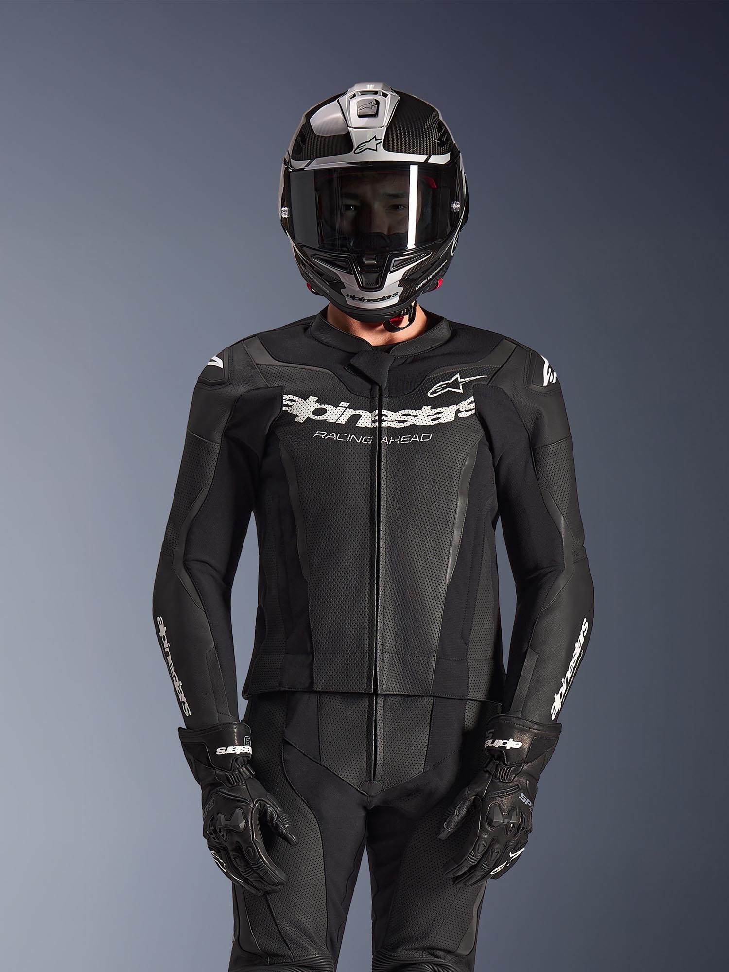 Side view of Alpinestars GP Force V2 Two Piece Motorcycle Leather Suit