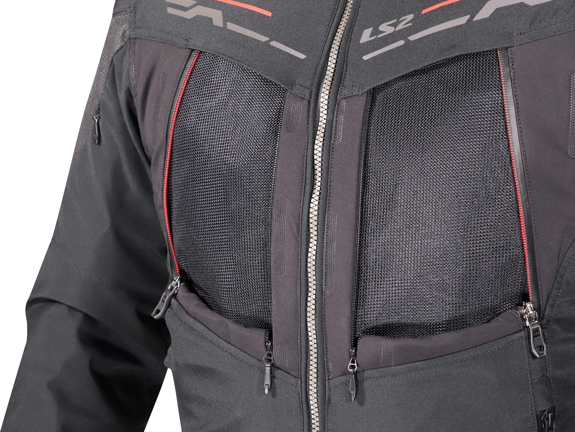 LS2 Zirconium Evo waterproof Motorcycle Textile Jacket black/red L Figure 3