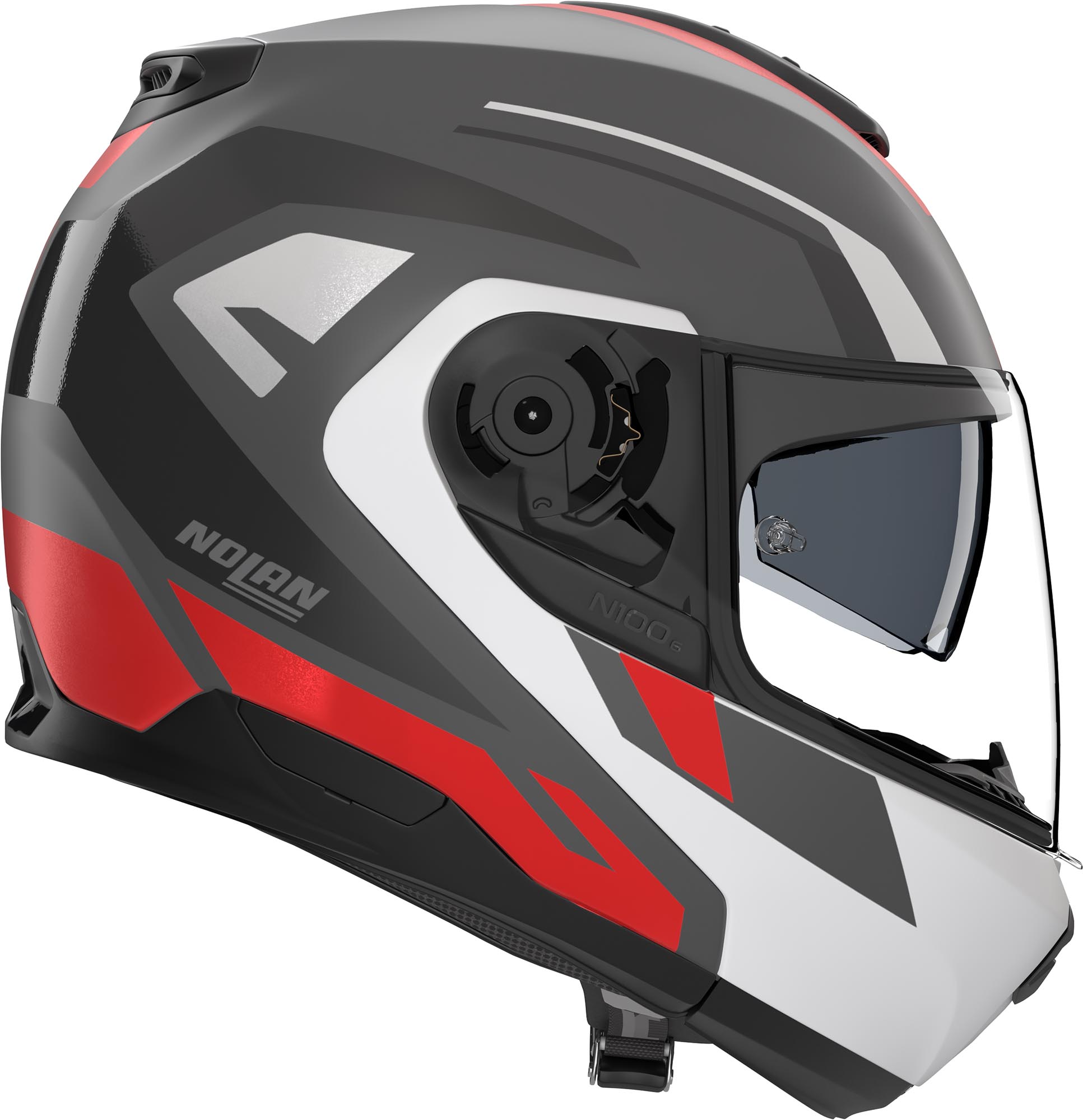 Nolan N100-6 Cinetico Helmet white/grey/red XS (55) Figure 3