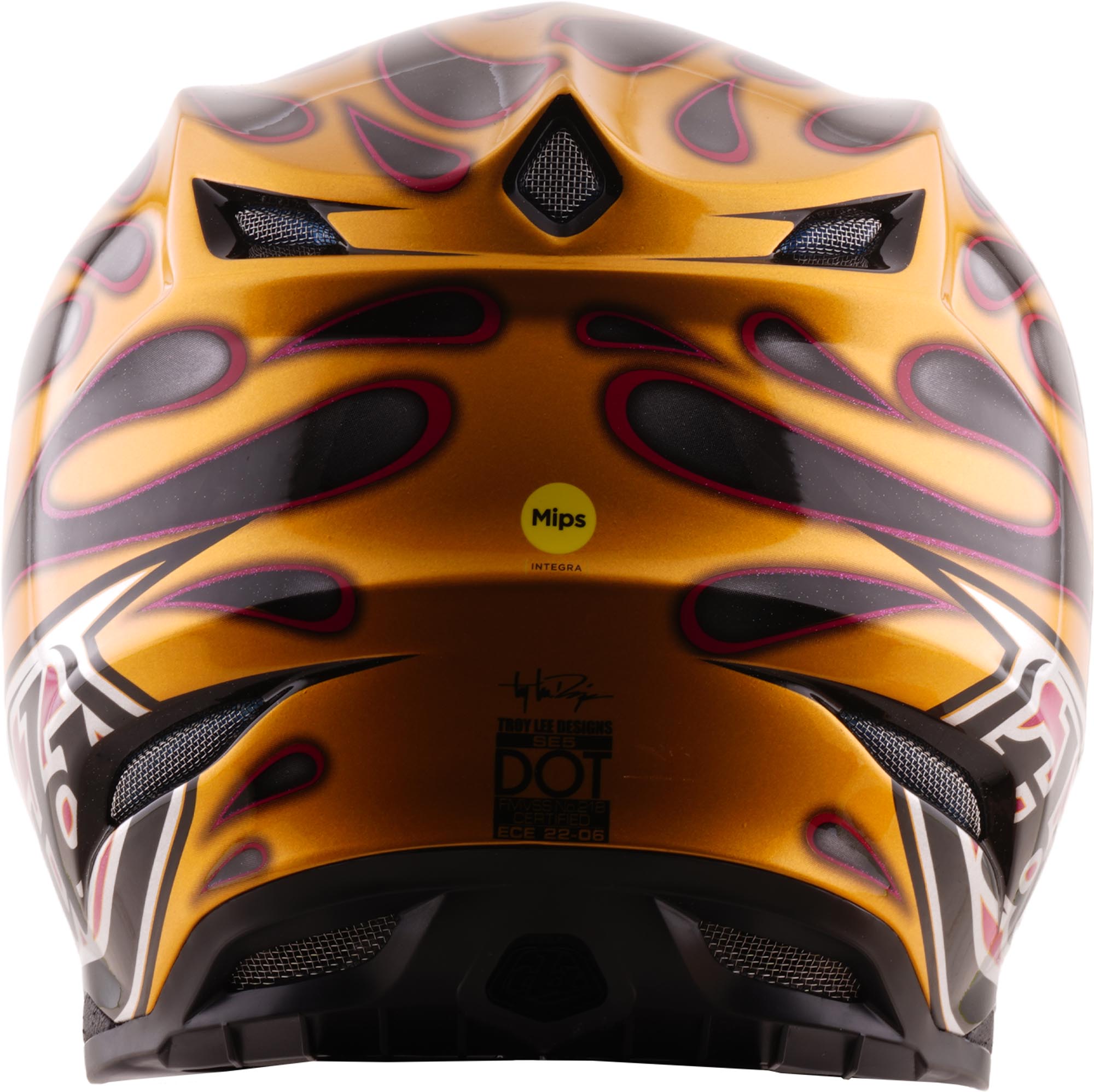 Side view of Troy Lee Designs SE5 Carbon MIPS Overspray Motocross Helmet