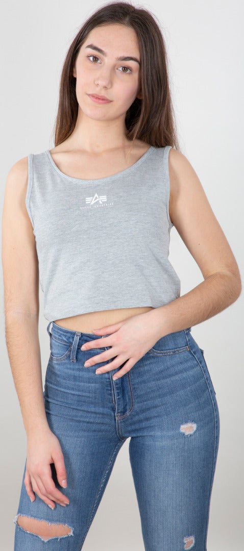 Alpha Industries Basic Crop SL Débardeur dames gris XL Figure 5