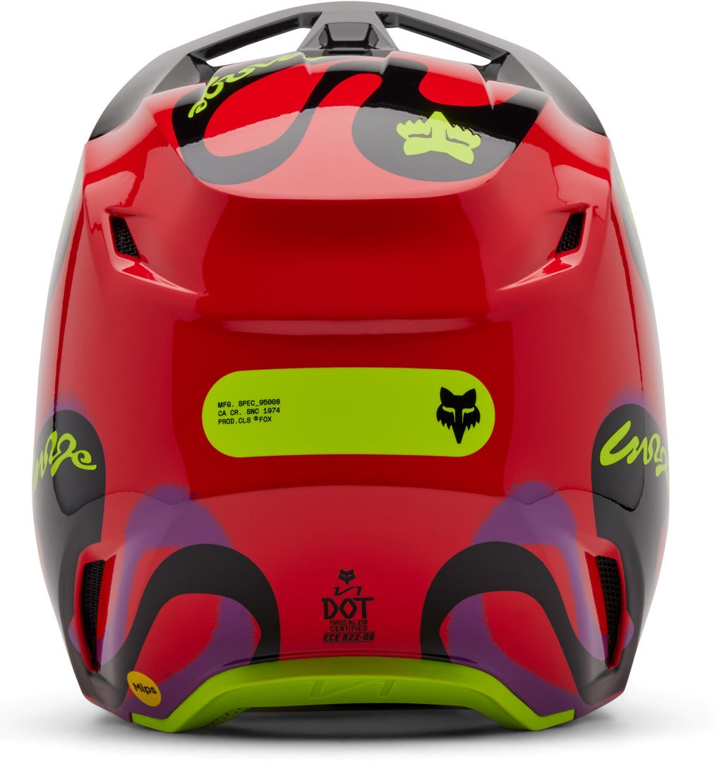 FOX V1 Emotion Casco da motocross nero/rosso/giallo M (57/58) Figura 4
