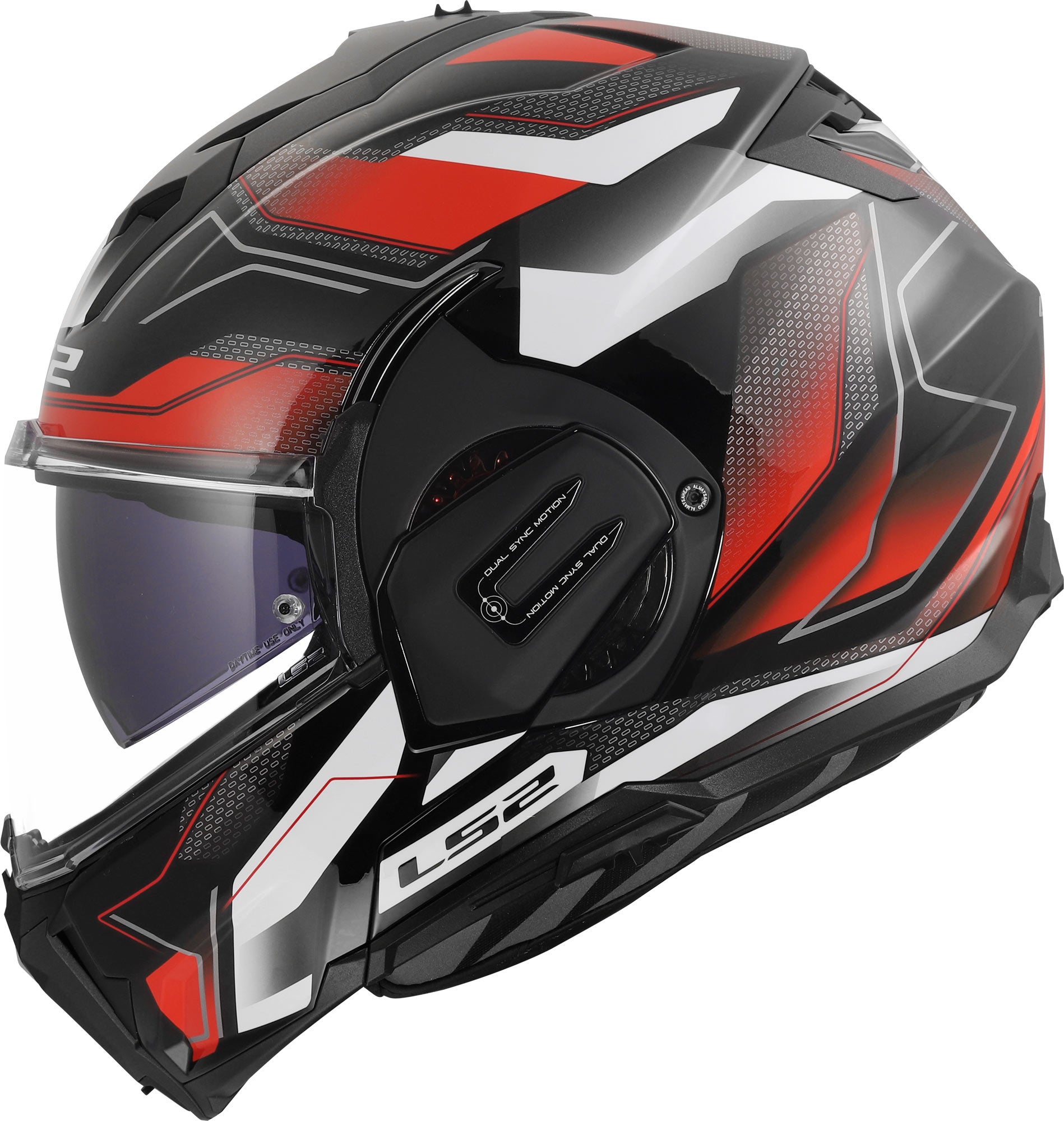 LS2 FF912 Valiant Gear Ervion Каска бяло/червено S (55/56) Фигура 1