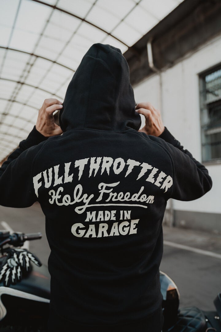 Side view of HolyFreedom Japan Dream Motorcycle Zip Hoodie