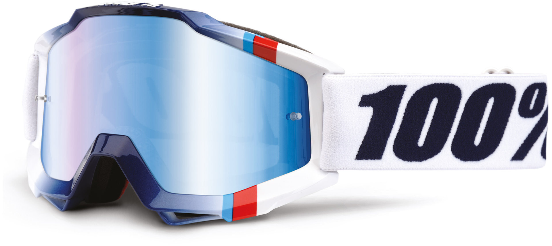 100% Accuri Extra Ochelari de motocross Alb/Albastru Figura 1
